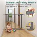 Cumbor 30-40.6 in Baby Gate for Stairs and Doorways, Dog Gate Cool Gray