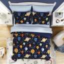 Full Kids Comforter Set - 7 Pieces Full Bedding Sets for Boys Teen, Glow in The Dark Space Bed in A Bag with Sheets