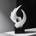 FJS Modern White Statue Table Decor for Living Room, Abstract Art Table Decor Accents, Resin Sculptures Home Decorations for Bookshelf TV Stand Living Room Dining Room Office