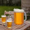 Amazing Abby - Cheerly Beerly - 2-Pack Unbreakable Plastic Beer Pitcher (60 oz) with 3 Spouts, Restaurant-Grade Polycarbonate Beverage Dispenser, Dishwasher-Safe, Great for Beer, Sangria, and More