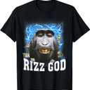 Rizz God - Funny Rizz Rizzler Trending Meme Funny Rizz T-Shirt (Small, Black)