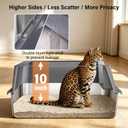 Stainless Steel Litter Box with Lid, XL Extra Large Cat Litter Box