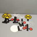12 Set Train Theme Birthday Party Decor 11. 8inch Railroad Crossing Sign Table Centerpieces Decorations Chugga Chugga Two Two Birthday Decor for Retirement Party Supplies Photo Booth Prop