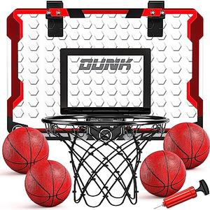 TEMI Basketball Hoop Indoor, Mini Basketball Hoop with 4 Balls, Over The Door Basketball Hoop for Kids and Adults, Basketball Toys for Boys Girls Age 3 4 5 6 7 8 9 10 11 12 - Kids & Teens Gift Ideas