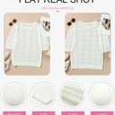 Dokotoo Women's Casual Short Sleeve Loose Tunic Tops Lightweight Crochet Knit Summer Sweaters Blouses (White, M)