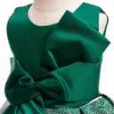 CMMCHAAH Flower Girl Wedding Dress Christmas Clothes Pageant Toddler Birthday Party Striped Printed Dresses (4055 Green,100)