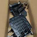Universal Wheelchair Footrest Replacement - Adjustable Composite Footboard & Heel Loop, Foldable Comfort Support, Affordable, Black, Lightweight, Easy Installation