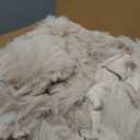 Ultra Soft Cozy Faux Fur Throw Blanket, Fuzzy Plush Thick Bubble Blanket, Oversize Luxury Fluffy Blanket for Couch, Sofa, Bedroom, and Living Room, 50x60 Inches, Light Brown