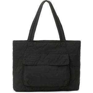 Puffer Tote Bag for Women, Lightweight Tote Handbag with Compartments, Quilted Shoulder Bag for Work Travel Sport (02-style 2)