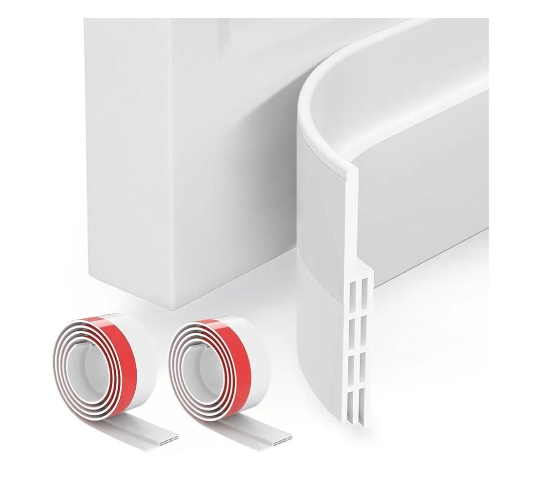 GroTheory 2 Pack Door Draft Stopper, Under Door Sweep for Exterior & Interior Doors, Weather Stripping Door Seal, Garage Window Blocker Noise Cold Air Insulation, Draft Guard White 2" W x 39" L
