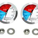 2 Inch BBQ Thermometer Gauge - 2 Pcs Charcoal Pit Smoker Temp Gauge - Replacement for Smoker Grill Wood Charcoal Pit, Temp Thermometer
