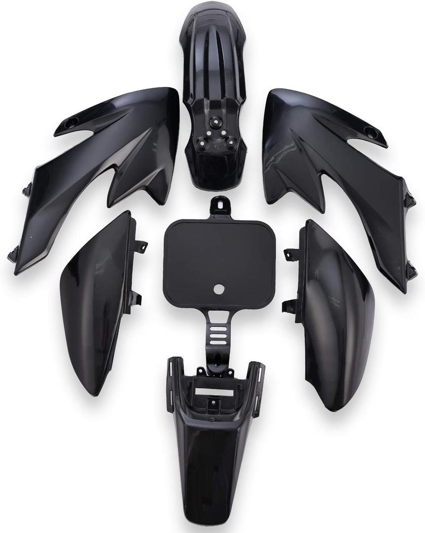 Plastic Fender Fairing Kit Set,Plastic Body Fender Kit for XR50 CRF50 Chinese Mini Dirt Bikes (Black)