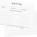 75 Recipe Cards 4x6 Inch Double Sided Thick Card Stock Fit with Recipe Binder Recipe Box Modern Minimal Design