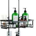 Joqixon Upgraded Extended Length Shower Organizer with Hooks, Rustproof Shampoo Soap Holder, Large Hanging Bathroom Caddy