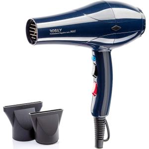 ROSILY Professional 2200W Ionic Ceramic Hair Dryer | Fast Drying Salon Quality Blow Dryer with Nozzle Attachments for Smooth Shine and Silky Hair | Extra Long Cord and Faster Drying Time