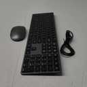 Amazon Basics Ultra Premium Wireless Keyboard and Mouse Combo - Rechargeable, Ultra Slim Design, Quiet, Full Size, Number Pad, Unifying Receiver, Black (QWERTY)