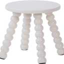 Solid Wooden Step Stool for Adults, 10 inch Stool for Kids Perfect Matched Sensory Table, Sturdy and Versatile Short Foot Stool for Bathroom, Kitchen, Bedroom, Plant Stand Natural (1, White)