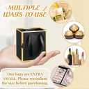 Yeaqee 50 Pcs Mini Metallic Paper Gift Bags with Handles 4x2.75x4.5'' Tiny Small Gift Bags with Thank You Tag for Wedding Graduation Birthday Party Return Gifts Jewelry Business (Black,Gold)