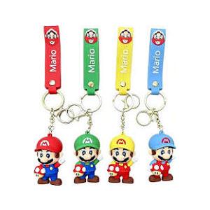 5 x Nuahyaz 4Pcs Cute Keychains, Super Brothers Keychain, Cartoon Bag Charms Car Keys, Party Favors for Boys and Girls