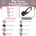 LUCKYPAW Dog Muzzle Suits for Small Medium Large Dogs, Mesh Muzzle Anti Biting Chewing, Breathable Mouth Cover Set with Adjustable Strap for Grooming Vet Visiting Training (Small 3 PCS(XXS-S), Pink)