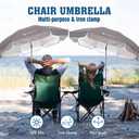 AMMSUN Chair Umbrella with Universal Clamp Adjustable 47 inches and 360 Swivel & UPF 50+ Protection Portable Sun Umbrella, Secure Clip on Camping/Beach Chairs, Stroller, Wheelchair, Golf cart, Lounger, Grey, 2 PACK