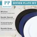 Berglander Plastic Plates Set of 12 Pieces 10", Mutil Color Reusable and Unbreakable Flat Dinner Plates, Salad Plates, Pasta Bowls, Dishes Set Easy to Carry for Home, Garden, Picnic, Camping