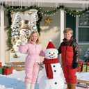 Nuxovilar Christmas Door Cover Banners for Front Door Decorations Festive Gilded Snowman Winter Holiday Decor for Home Indoor Outdoor 35"x71" (CC00513)