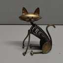 Metal Cat Sculpture Handmade Wrought Iron Home Decor Gifts for Living Room Study Room Entrance