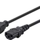 Monoprice 105294 15ft 14AWG Power Cord Cable w/ 3 Conductor PC Power Connector Socket, 15A (NEMA 5-15P to IEC-320-C13) Black