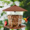Jealoeur Bird Feeders for Outdoors Hanging Bird Feeder Wild Birds Seed, Brown