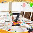 MiniInflat Race Car 7th Birthday Number Sign Centerpiece Race Car Theme 7th Birthday Party Supplies Wooden Table Decoration Photo Props for Boys Seven Years Old
