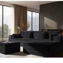 108" Cloud Sectional Couch, Comfort U Shaped Boneless Couch for Living Room, Extra Deep Seats No Assembly, Minimalist Modular Sofa, Corduroy