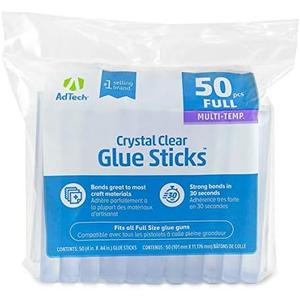 Amazon.com - AdTech Crystal Clear Hot Glue Gun Sticks (W220-14ZIP50)  Full Size Hot Glue Sticks. All-purpose glue sticks for crafting, scrapbooking & more. 50 pieces. Length: 4 Diameter: .44. - Arts And Crafts Glue Guns