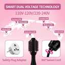 Dual Voltage Hair Dryer Brush with Negative Ion Anti-frizz Styler - Hot Air Volumizer for 110V-120V/220V-240V European and Travel Use