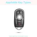 For Buick Key Fob Cover with Keychain, Blue Leather Rhinestone Key Case Protection Shell Compatible with Encore Enclave Lacrosse Envision Verano Regal GL8 Bling Car Accessories