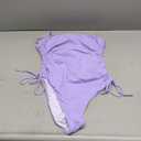 Yonique Women Strapless One Piece Swimsuit Tummy Control Bandeau Bathing Suit Cheeky Swimwear (Medium, Lavender)