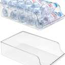 Puricon 2 Pack 16.9 oz Water Bottle Dispenser Organizer for Refrigerator Plastic Container Storage Bin for Fridge Freezer Pantry Kitchen