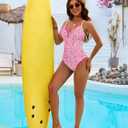 Womens Slimming Tummy Control Swimsuit Ruched One Piece Bathing Suit Sexy V Neck U Wire Swimwear (M)