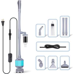 Hygger 360GPH Electric Aquarium Gravel Cleaner, 5 in 1 Automatic Fish Tank Cleaning Tool Set Vacuum Water Changer Sand Washer Filter Siphon Adjustable Length 15W
