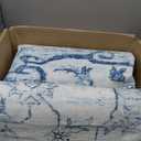 Syalife 8x10 Washable Area Rug, Ultra Soft Non-Slip, Low Pile, Stain Resistant Vintage Area Rug for Living Room, Boho Carpet for Bedroom, Dining Room, Office, Foldable Large Rugs, Light Blue/White