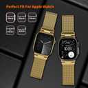 KYISGOS Milanese Loop Band Compatible with Apple Watch Band 49mm 46mm 45mm 44mm 42mm Men Women, Magnetic Clasp Metal Strap for iWatch Ultra 3 2 1 Series 11/10/9/8/7/6/5/4/3/2/1 SE3 SE2 SE, Gold