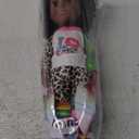 XFEYUE14.5 inch Black Doll and 2 Sets Clothes Accessories, African American Baby Girl Doll Including Glasses, Camera, Bag &Shoes for Kids Girls