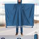 ANYOO Hooded Rain Poncho for Adults Waterproof Lightweight Rain Coat for Men Women Reusable Rain Jacket for Emergency Outdoor (Blue, XXL)