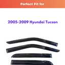 KPY Rain Guards Fit for 2005-2009 Hyundai Tucson, Out-Channel Window Visors Vent Wind Deflectors 4PC, Car Accessories for 05-09 Tucson