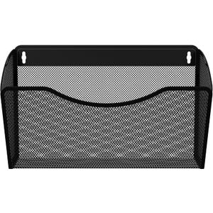 EasyPAG Wall File Organizer, Metal Mesh Hanging File Folder Holder for Letter/A4 Size Folders, Vertical Wall Mount Mail Sorter for Office Paperwork, Classroom, Black