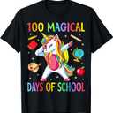 100th Day of School Unicorn 100 Magical Days Teacher Girls T-Shirt, M