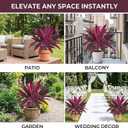 Artificial Tropical Plant UV Resistant Large Faux Plants Outdoor Fake Boston Ferns Potted Plants Realistic Agave Plastic Hostas Greenery Patio Outside Shrubs Flower Grass Front Porch Decor (2PCS)