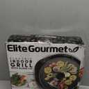 Elite Gourmet EMG1100 11" Electric Indoor Nonstick Grill Dishwasher Safe, Cool Touch, Fast Heat Up Ideal Low-Fat Meals, Includes Tempered Glass Lid, Black