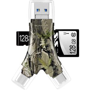 SD Card Reader for iPhone/ipad/Android/Mac/Computer/Camera,4 in1 Micro SD Card Reader Trail Camera Viewer, Portable Memory Card Reader SD Card Adapter for SD and TF Cards (Color)