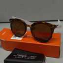 Livho Polarized Sunglasses, Retro & Oversized Shades for Women with Round Lenses, Brown Lens
